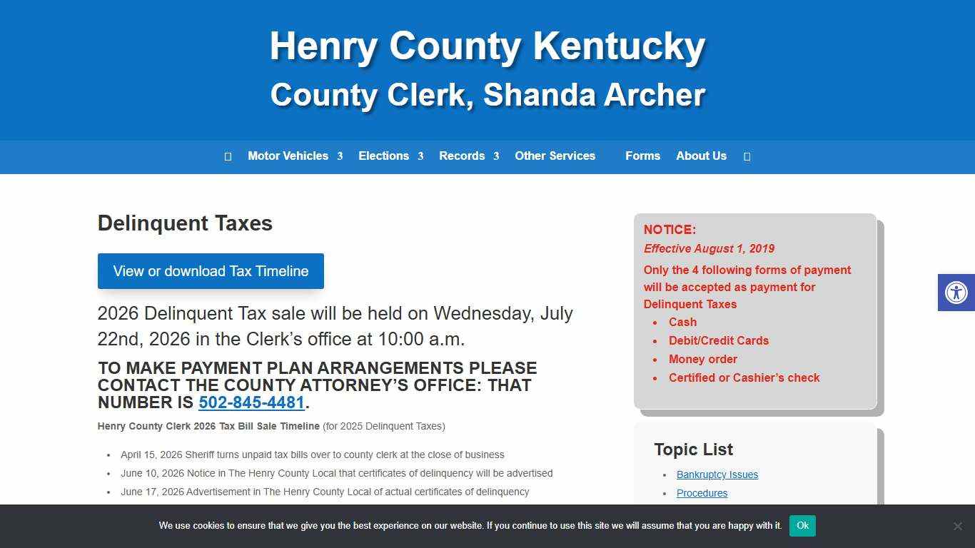 Delinquent Taxes - Henry County Clerk's Office