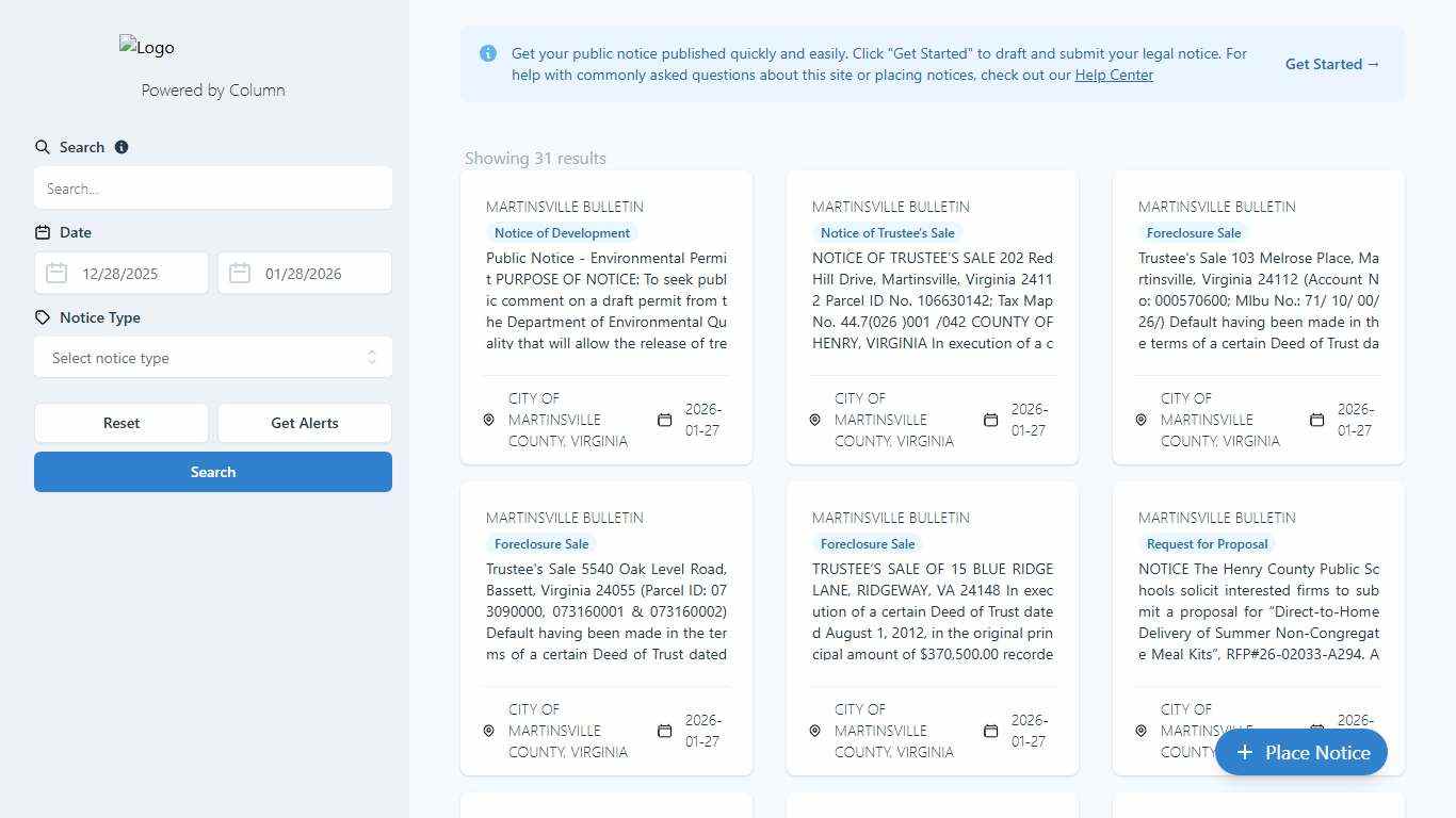 Public Notices Martinsville Bulletin