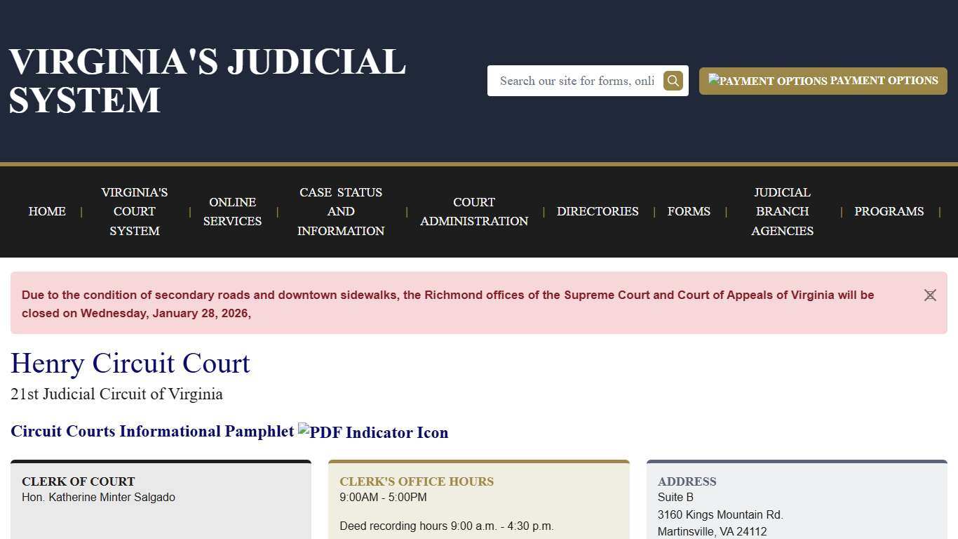 Henry Circuit Court Virginia Court System